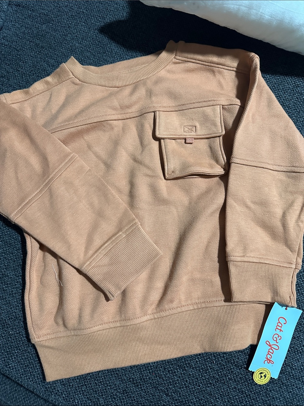 Cat & Jack Kids Crewneck Matching Set in Tan